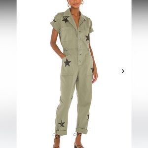 PISTOLA Olive Grover Jumpsuit with Black Stars